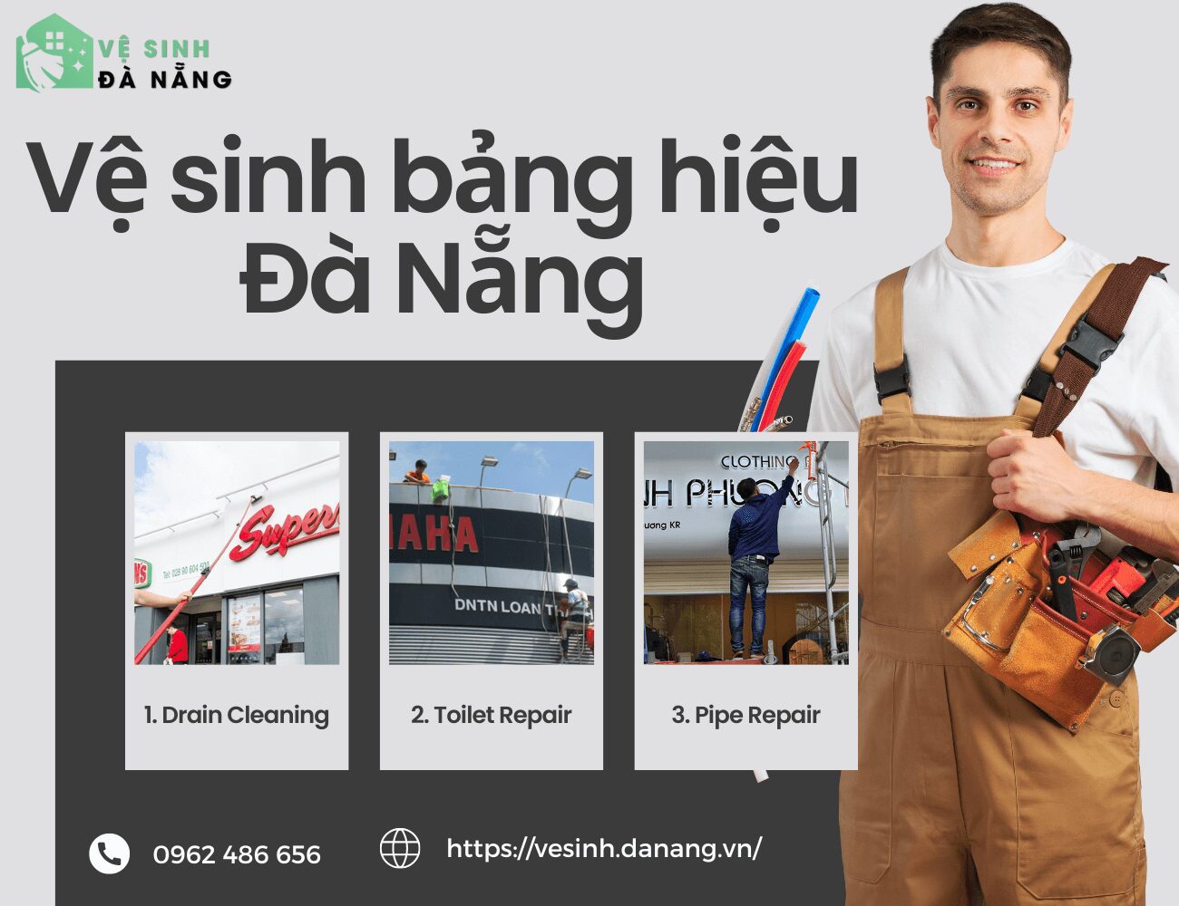 Vệ sinh bảng hiệu, bảng quảng cáo chuyên nghiệp tại Đà Nẵng