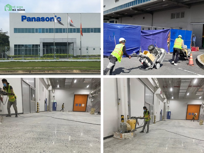 Mài sàn bê tông nhà xưởng cho công ty Panasonic