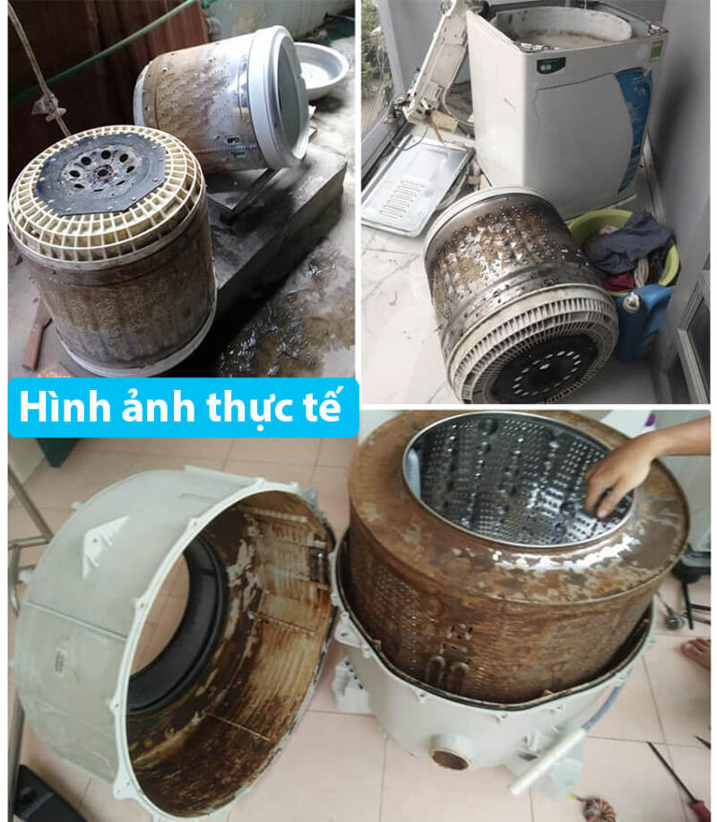 Hình ảnh thực tế khi sử dụng dịch vụ vệ sinh máy giặt tại Đà Nẵng