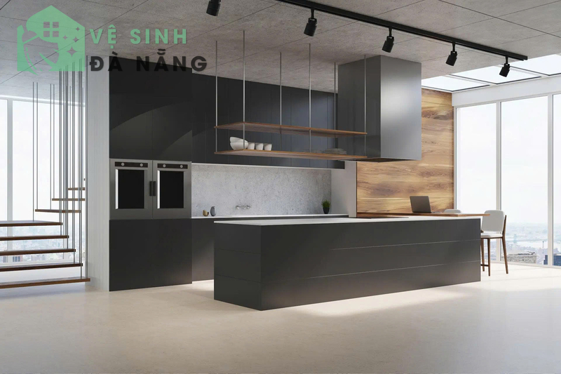 Thi công cải tạo nhà bếp bằng sàn Microcement